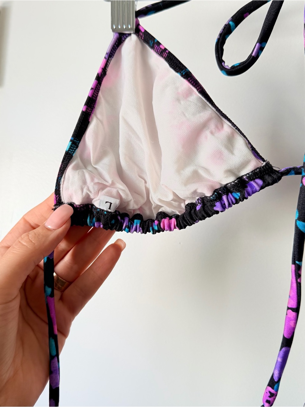 Mirror Palais Black Floral Print Triangle Bikini - Picture 3 of 5